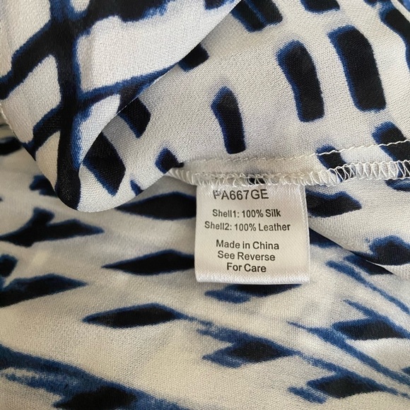 Parker wrap silk/leather dress size M - Picture 6 of 7